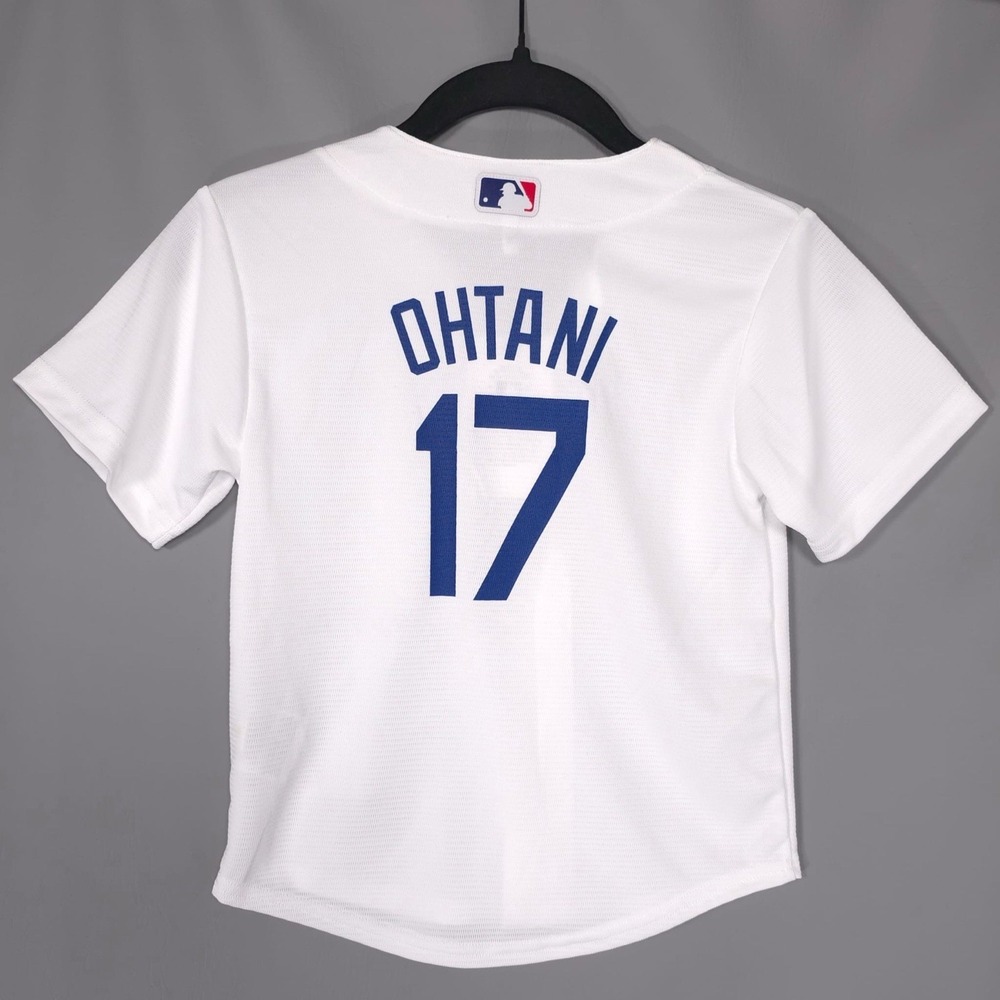 NIKE Kids Boys New Jersey MLB Dodgers LARGE 7 White 9Z3B3ZWAP SHOHEI OHTANI